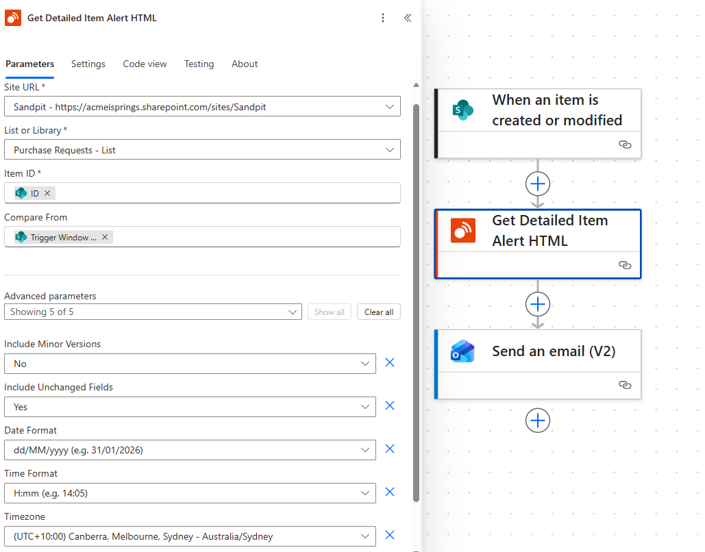 Basic Alert Relay flow in Power Automate